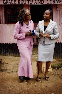 Felicitus and her Opportunity Kenya loan officer, Annie Wanjero.